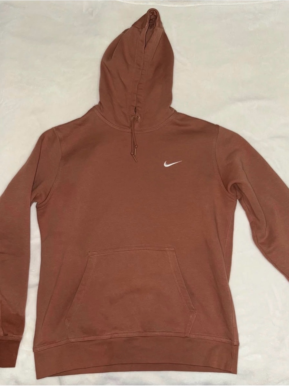 Nike Mini Swoosh Pullover Hoodie Brown Size Large